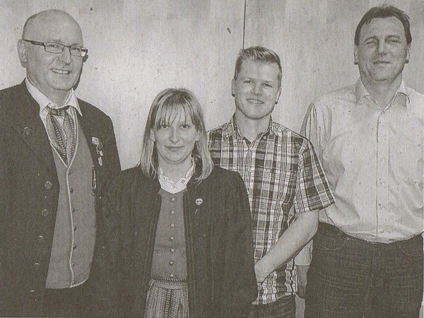 Der Musikverein Hohenroth hat einen neuen Vorstand gewählt
(von links): Elmar Straub, Sabine Zirkenbach, Tim Bömmel und Wilfried Fleckenstein.